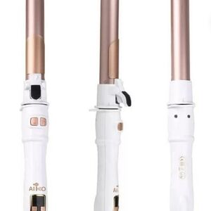 Rotating Electric Curling Iron White and Rose Gold Hair Curler